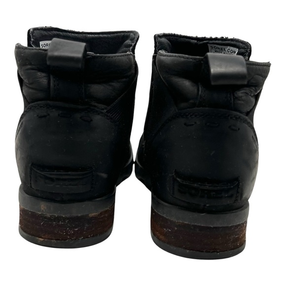 Sorel Emelie Black Leather Waterproof Winter Ankle Chelsea Boots Women’s 9 - Picture 7 of 12